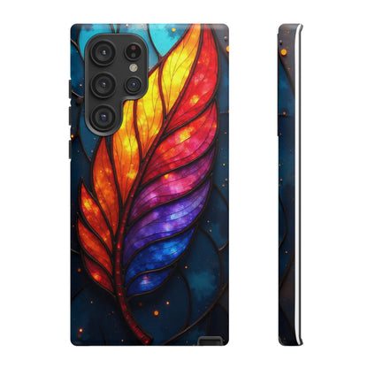 Vivid Feather: Stained Glass Abstract Art