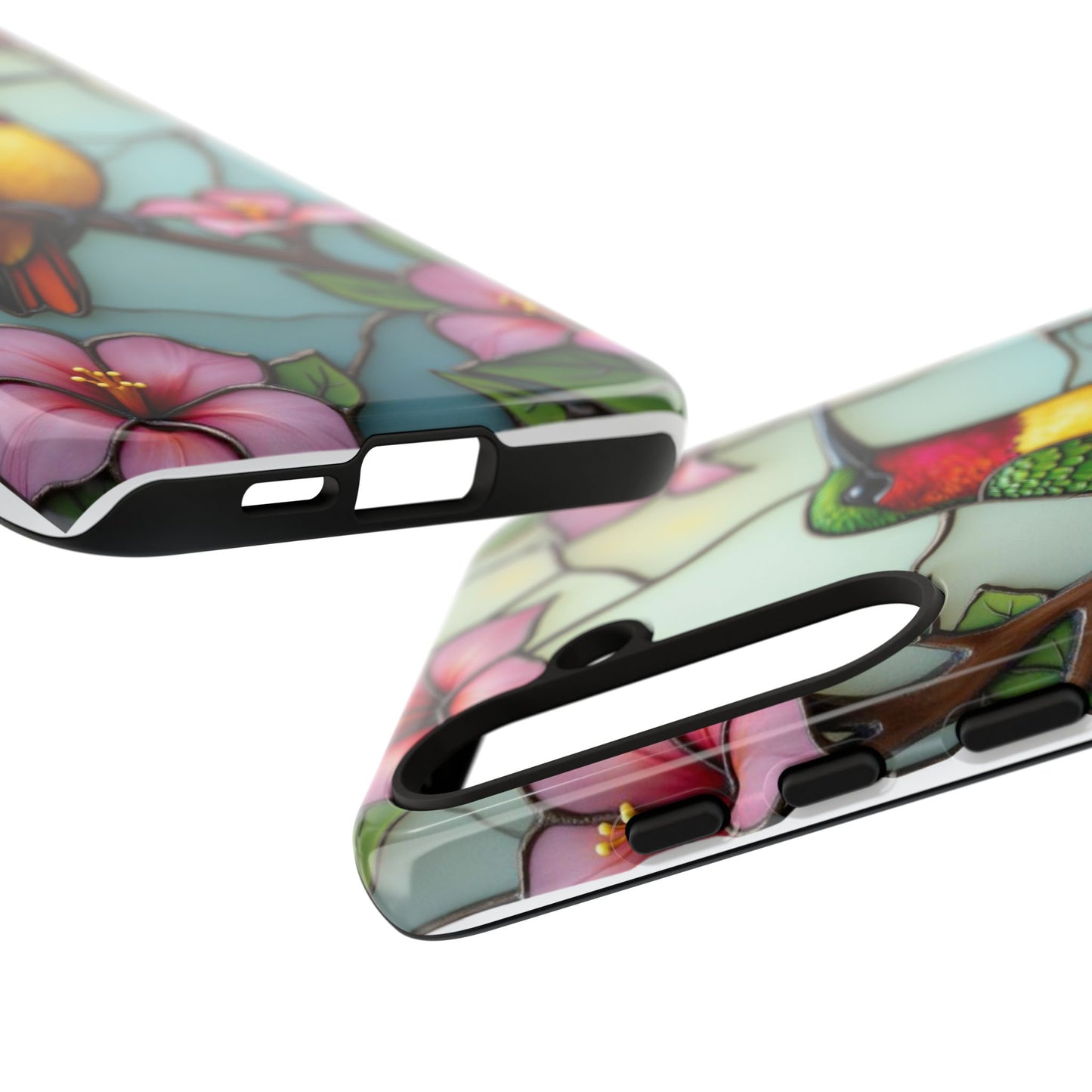 Elegant Hummingbird with Floral Mosaic | Artistic Nature Design