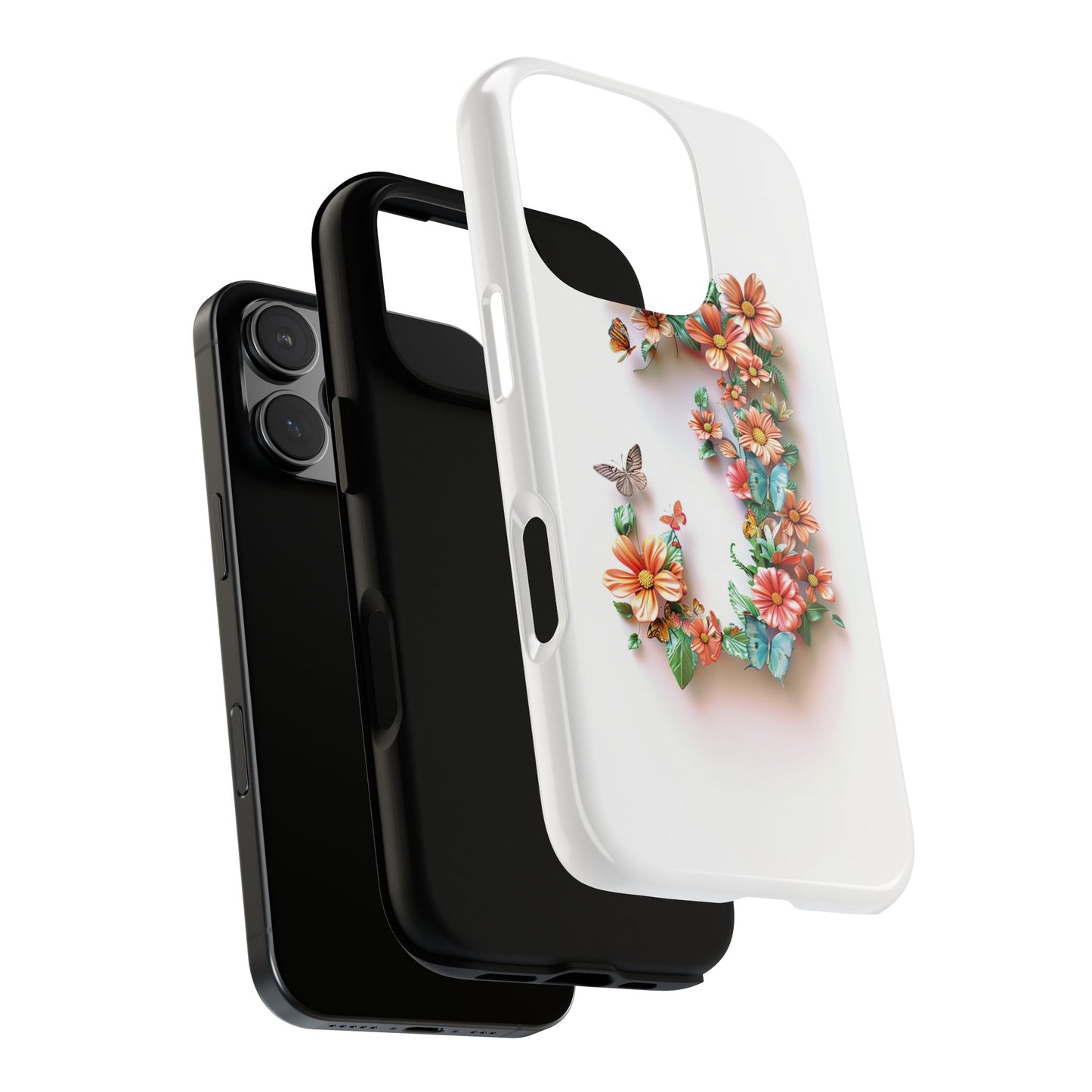 Floral Letter J Phone Case – Personalized Aesthetic Cover for iPhone, Samsung & Google Pixel