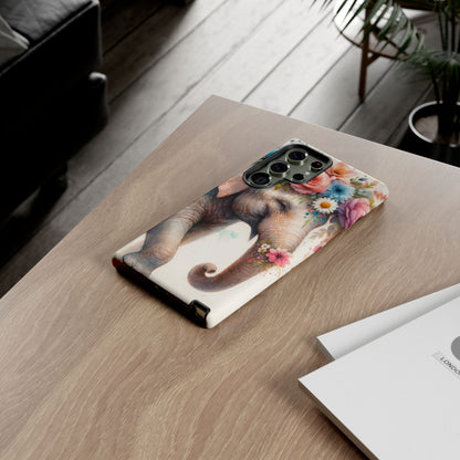 Joyful Floral Elephant Mobile Cover – Whimsical Watercolor Art
