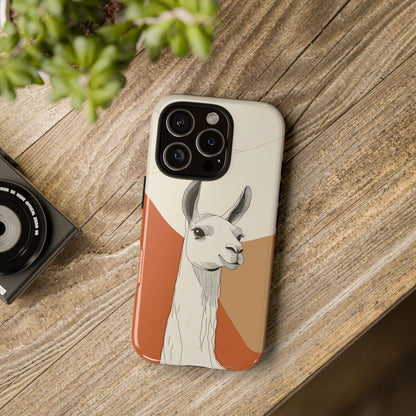 Desert Calm: Minimalist Llama Art Print Phone Case for iPhone, Samsung & Pixel