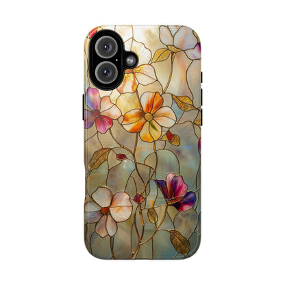 Golden Bloom – Luxe Stained Glass Floral Phone Case for iPhone, Samsung & Pixel