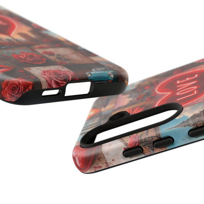 Neon Love Heart & Rose Phone Case