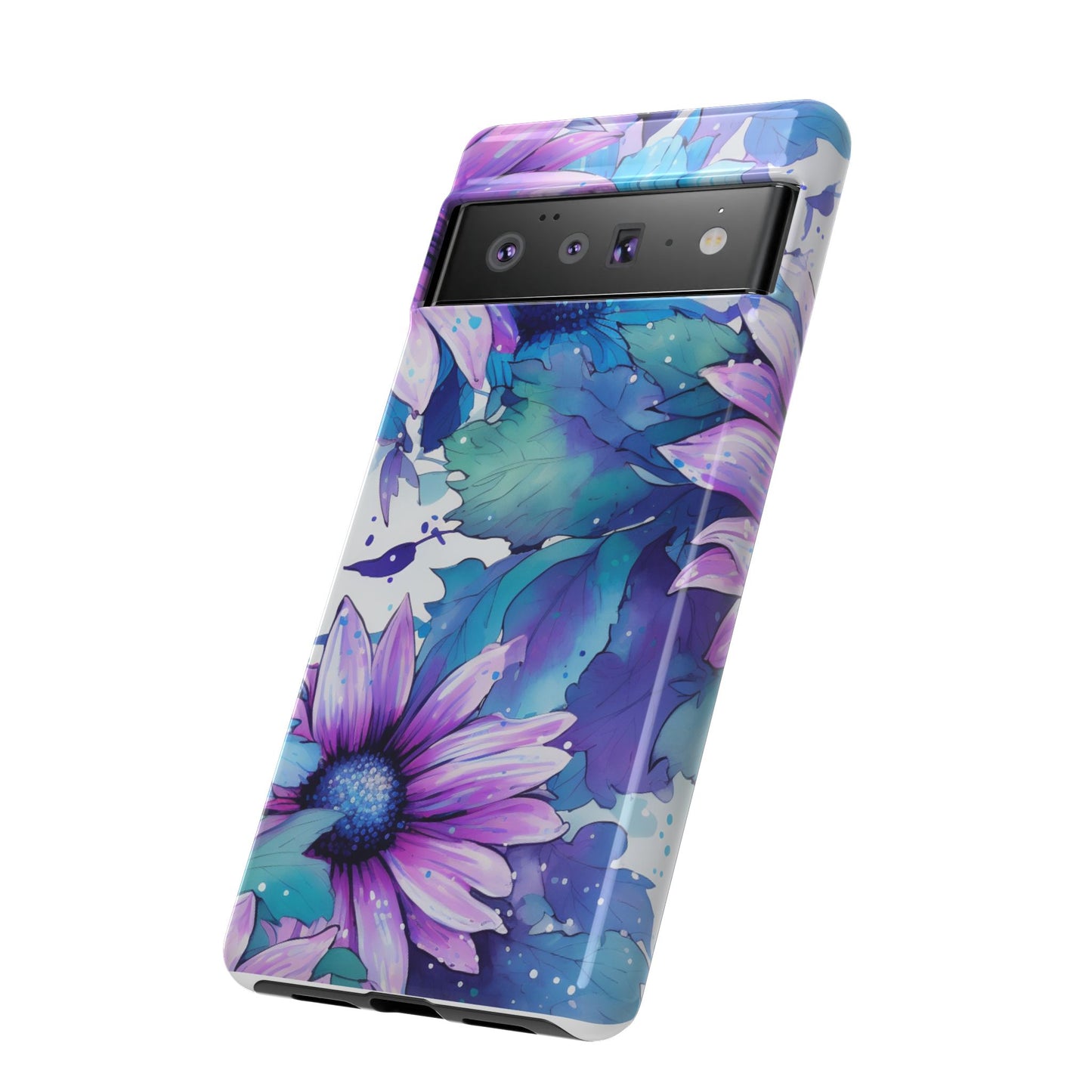 Dreamy Blue & Purple Floral Watercolor Mobile Case