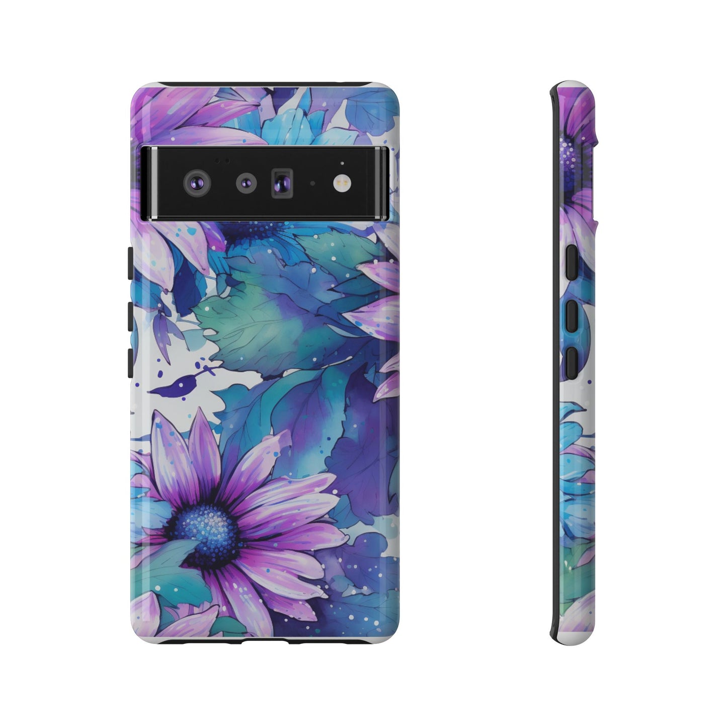 Dreamy Blue & Purple Floral Watercolor Mobile Case
