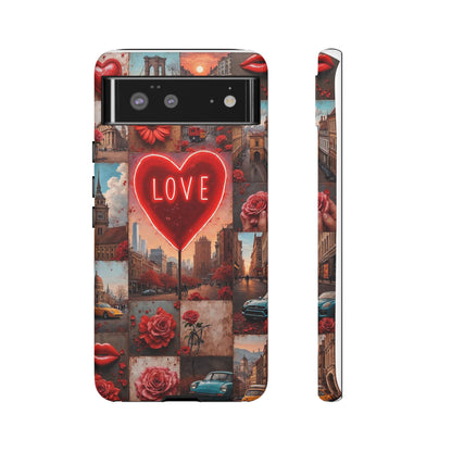 Neon Love Heart & Rose Phone Case