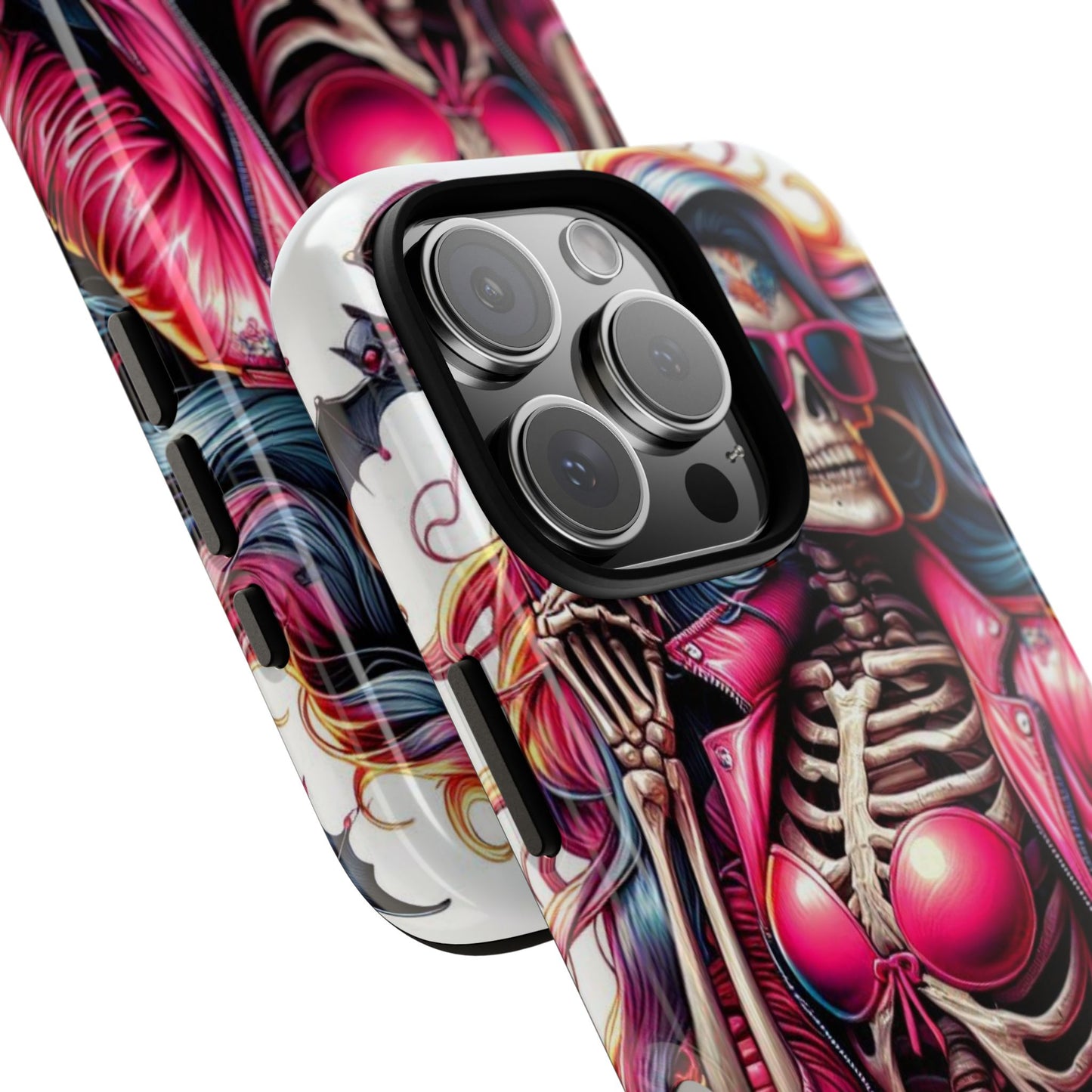 Neon Bones – Retro Skeleton & Vibrant Punk Aesthetic Mobile Cover