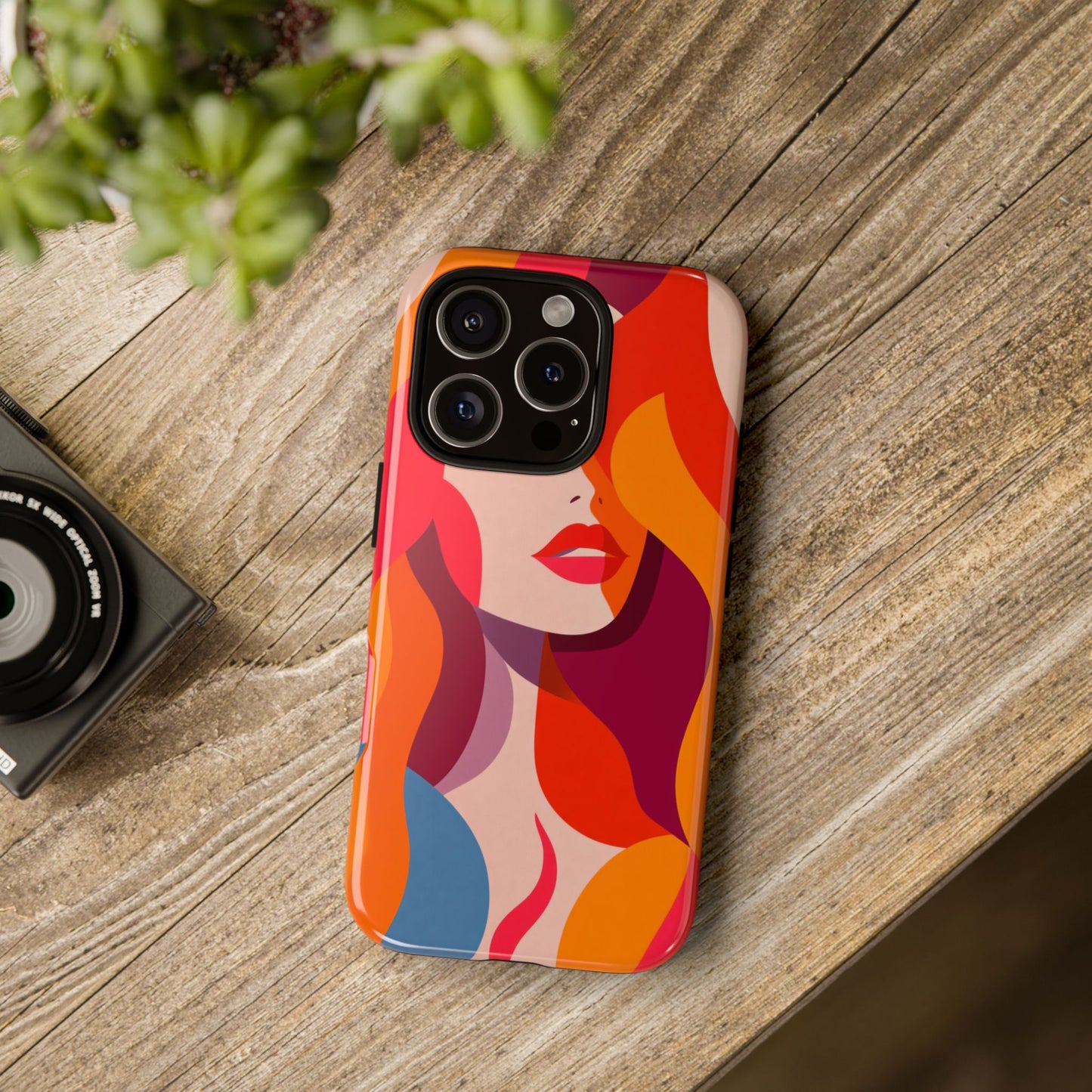 Flame Muse – Abstract Goddess Phone Case for iPhone, Samsung & Pixel