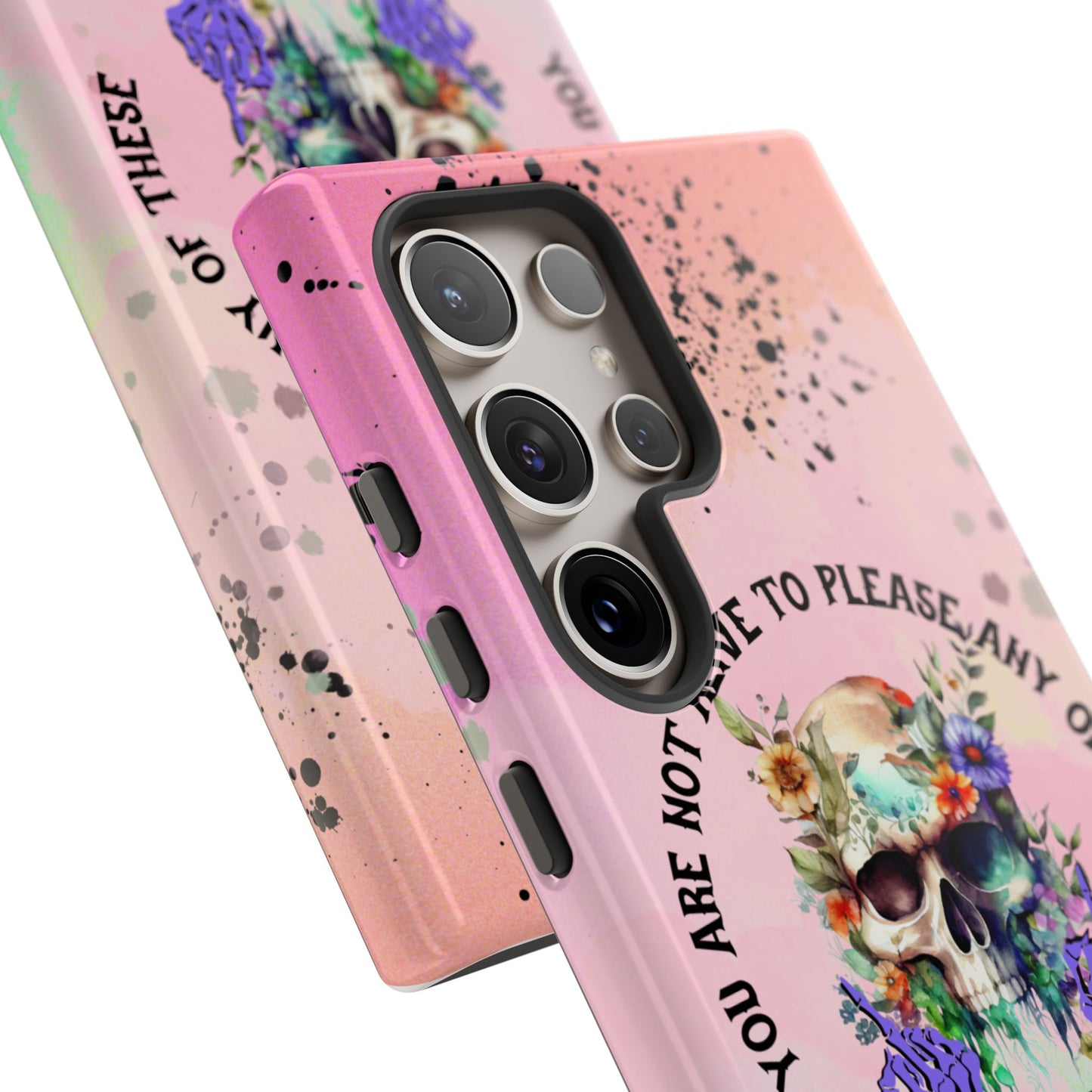 You Are Not Alive to Please Anyone Floral Skull Phone Case Perfect for iPhone, Samsung & Google Pixel, Funny Gift