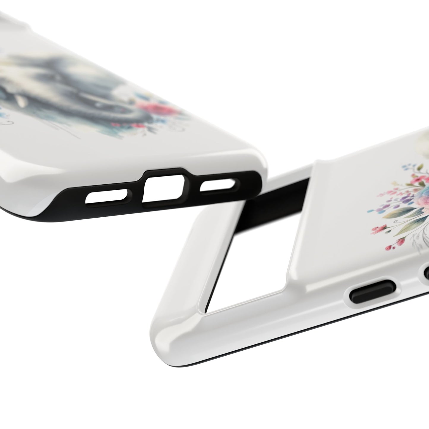 Floral Elephant Mobile Cover – Elegant Watercolor Art