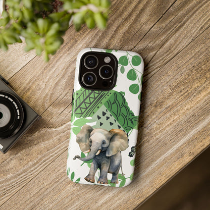 Playful Baby Elephant Mobile Cover – Tropical Boho Art