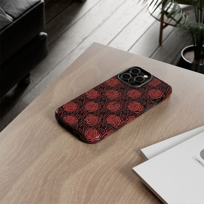 Red roses abstract geometric seamless pattern design