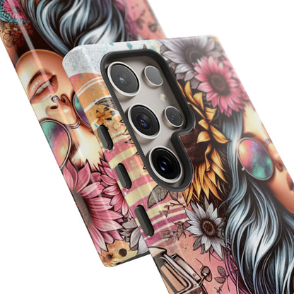Retro Boho Wanderer – Sunflower Hippie Van Mobile Cover