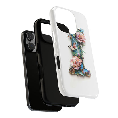 Floral Letter I Phone Case – Personalized Aesthetic Cover for iPhone, Samsung & Google Pixel