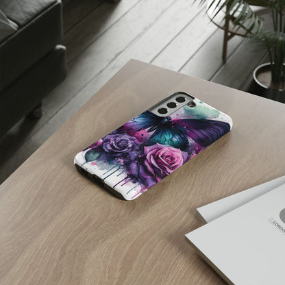 Mystic Bloom – Vibrant Butterfly & Rose Art Mobile Cover