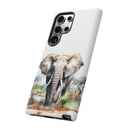 Safari Watercolor Elephant Mobile Cover – Artistic Wildlife Design