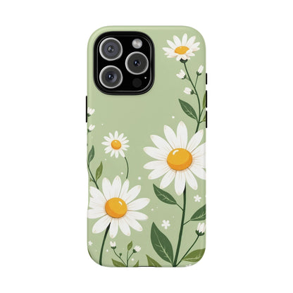 Green Floral Case, Daisy Pattern Design, Iphone Case Design, Perfect Gift For Her