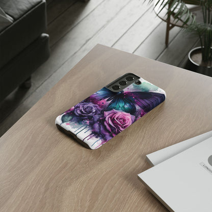 Mystic Bloom – Vibrant Butterfly & Rose Art Mobile Cover