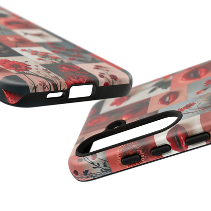 Red Flowers & Lips Collage Phone Case
