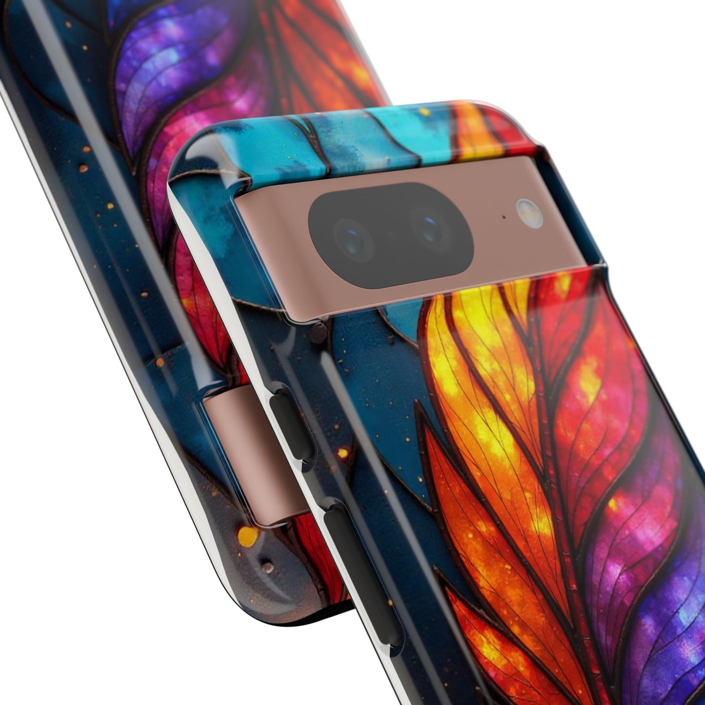 Vivid Feather: Stained Glass Abstract Art