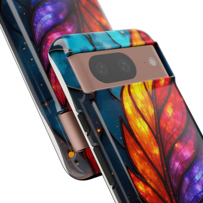 Vivid Feather: Stained Glass Abstract Art