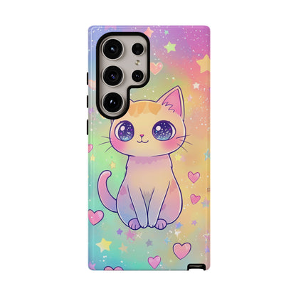 Rainbow Galaxy Cat Phone Case – Cute Anime Aesthetic for iPhone, Google Pixel & Samsung