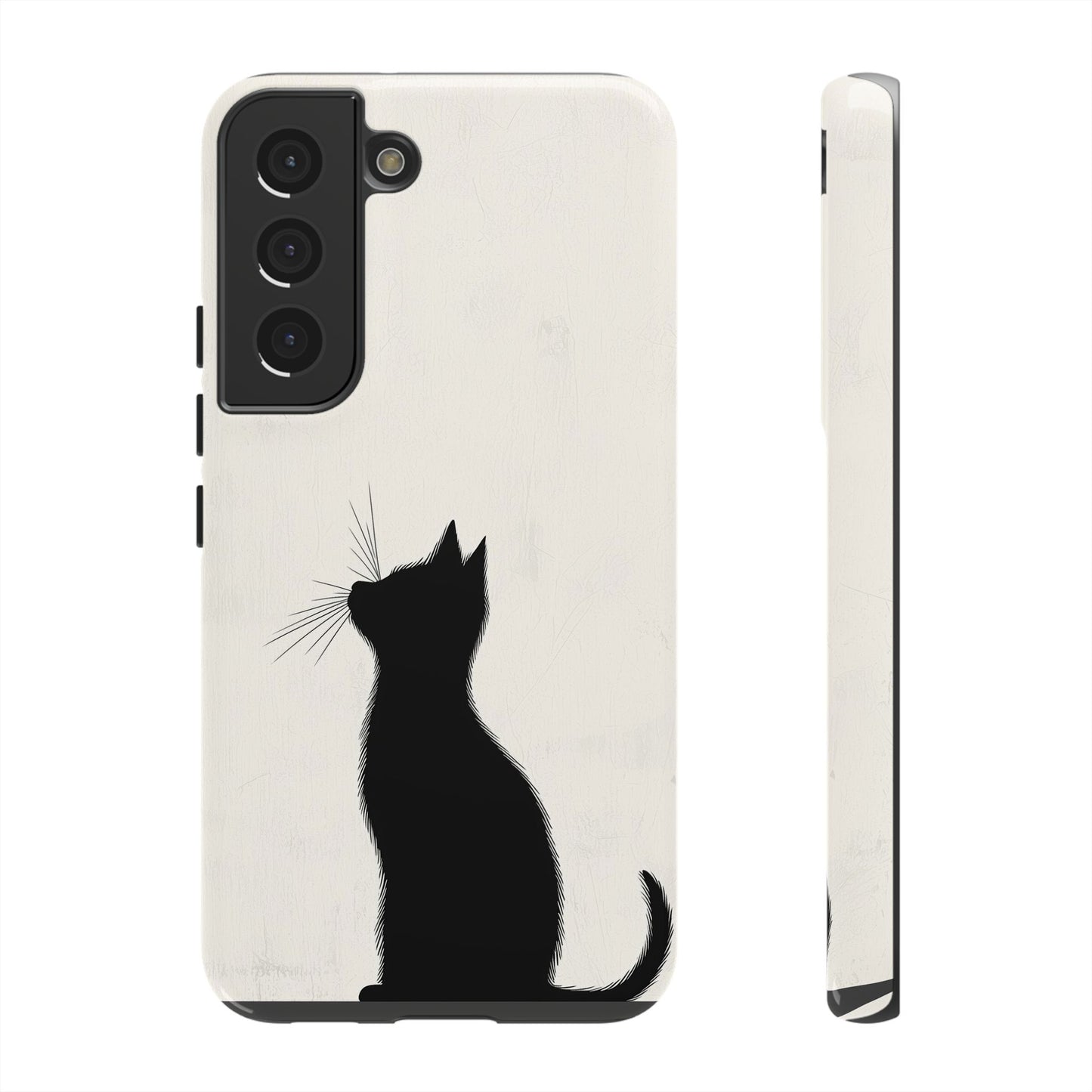 Silent Gaze: Minimalist Black Cat  Phone Case for iPhone, Samsung & Pixel