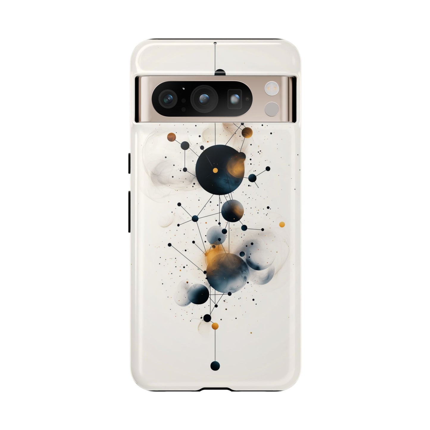 Cosmic Connect – Orbital Geometry Abstract Phone Case for iPhone, Google Pixel, Samsung