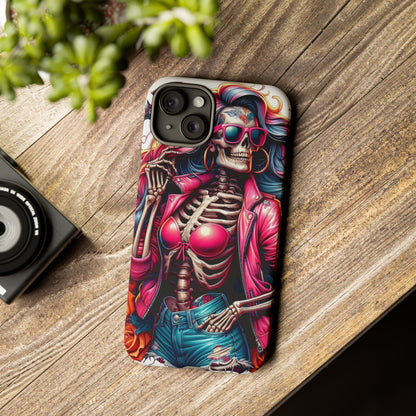 Neon Bones – Retro Skeleton & Vibrant Punk Aesthetic Mobile Cover