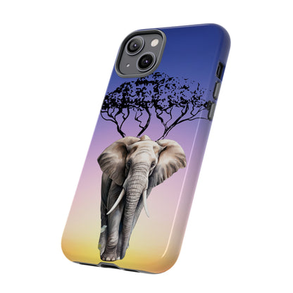 Surreal Elephant Tree Mobile Cover – Dreamy Sunset Fantasy