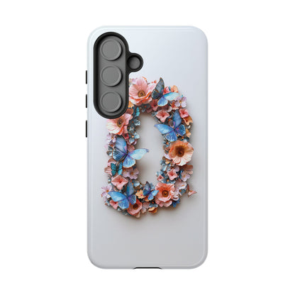 Floral Letter D Phone Case – Personalized Aesthetic Cover for iPhone, Samsung & Google Pixel