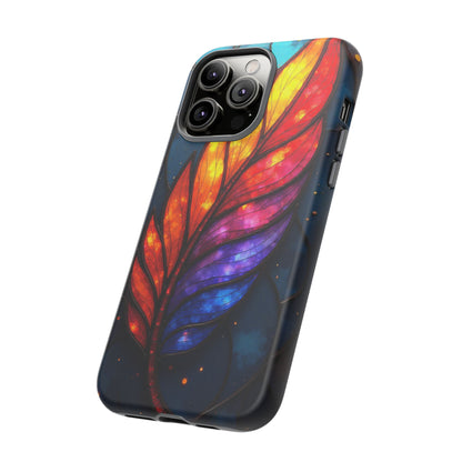Vivid Feather: Stained Glass Abstract Art