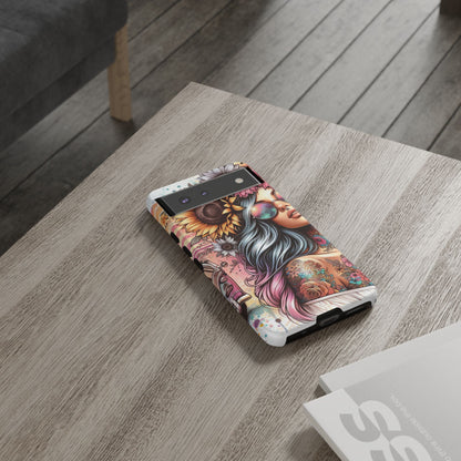 Retro Boho Wanderer – Sunflower Hippie Van Mobile Cover