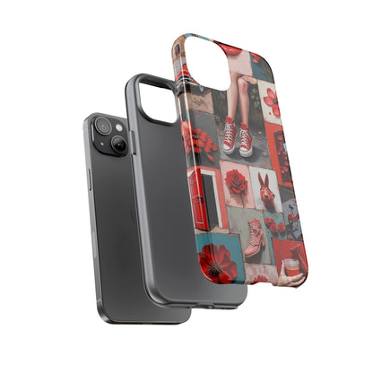 Red Sneakers & Roses Collage Phone Case