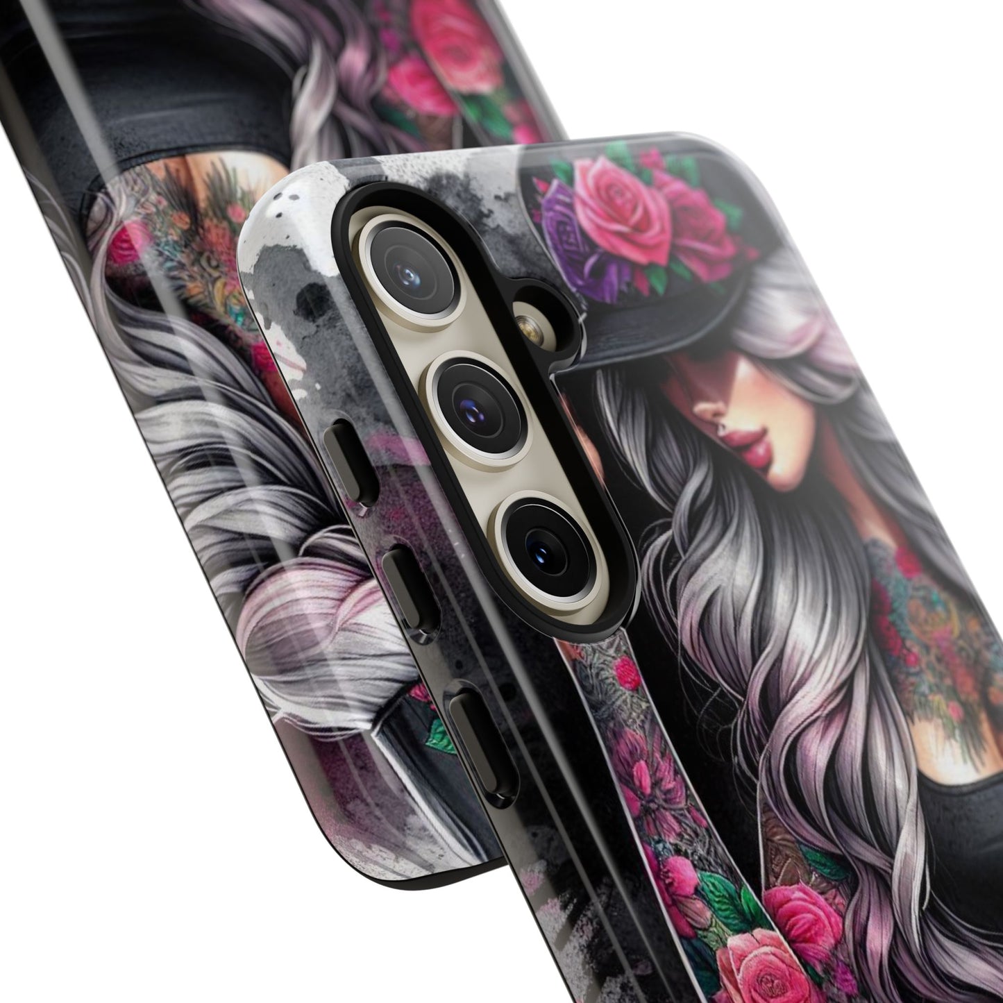 Ink & Roses – Edgy Floral Rebel Mobile Cover