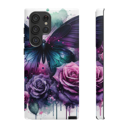 Mystic Bloom – Vibrant Butterfly & Rose Art Mobile Cover