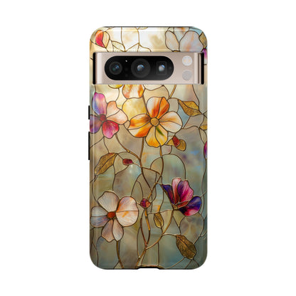 Golden Bloom – Luxe Stained Glass Floral Phone Case for iPhone, Samsung & Pixel