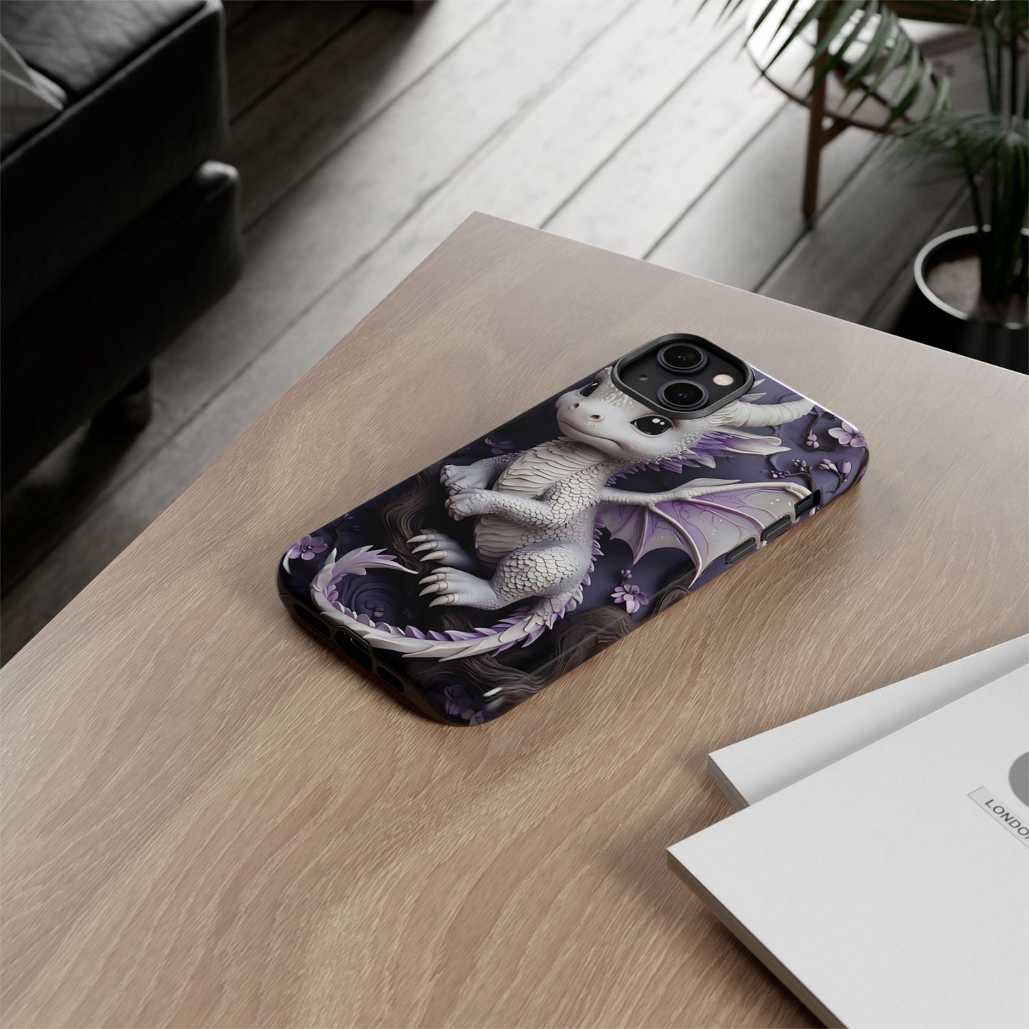 Charming Young Dragon on a Branch Phone Case Design
