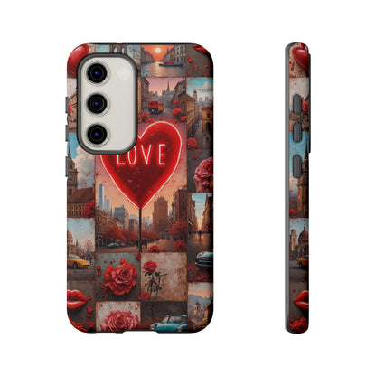 Neon Love Heart & Rose Phone Case