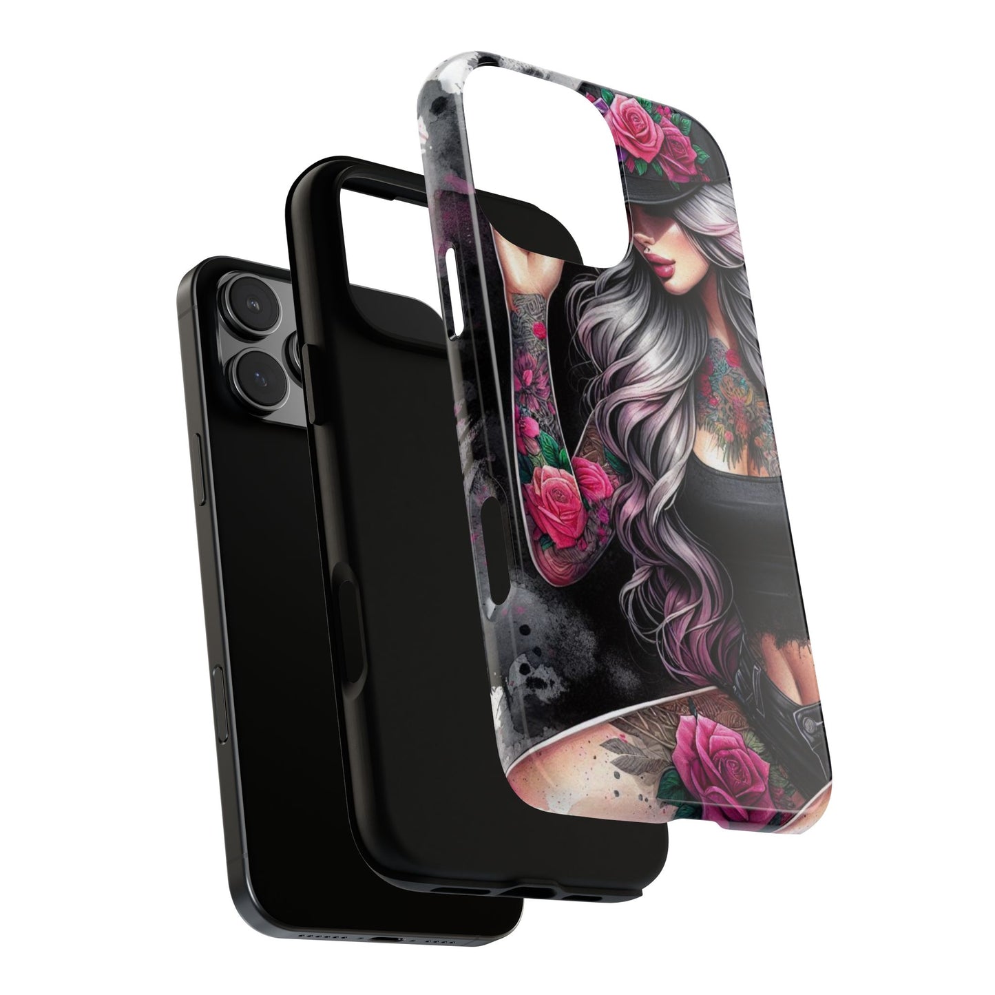 Ink & Roses – Edgy Floral Rebel Mobile Cover