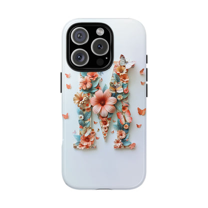 Floral Letter M Phone Case – Personalized Aesthetic Cover for iPhone, Samsung & Google Pixel
