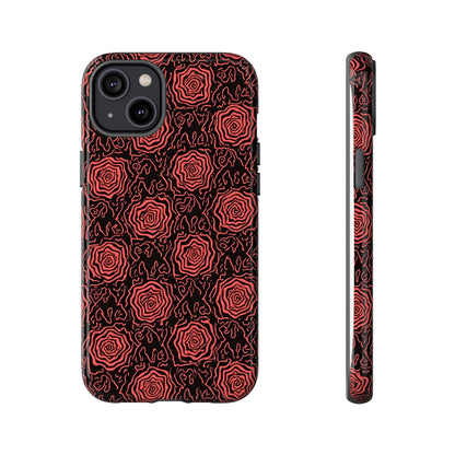 Red roses abstract geometric seamless pattern design