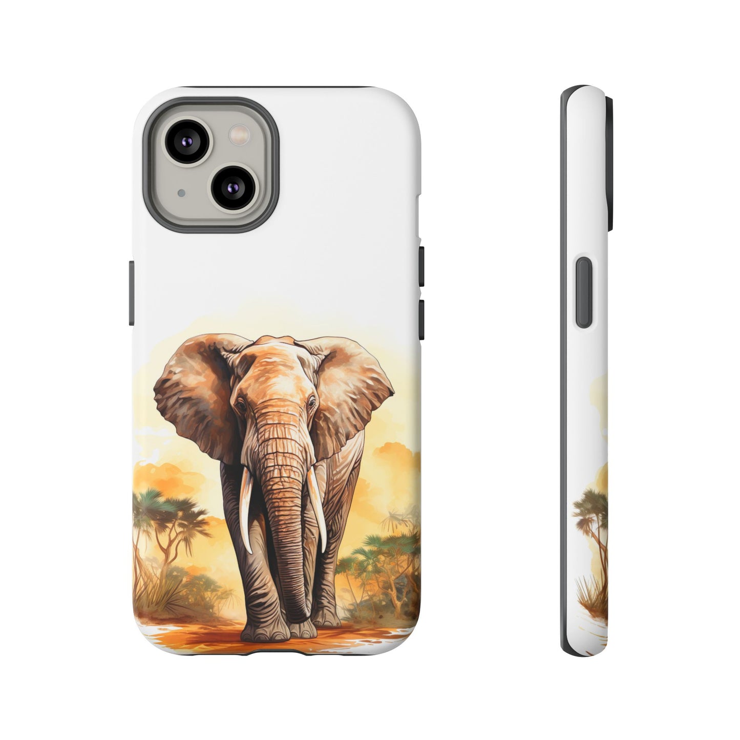 Safari Elephant Watercolor Mobile Cover – Majestic Wildlife Art