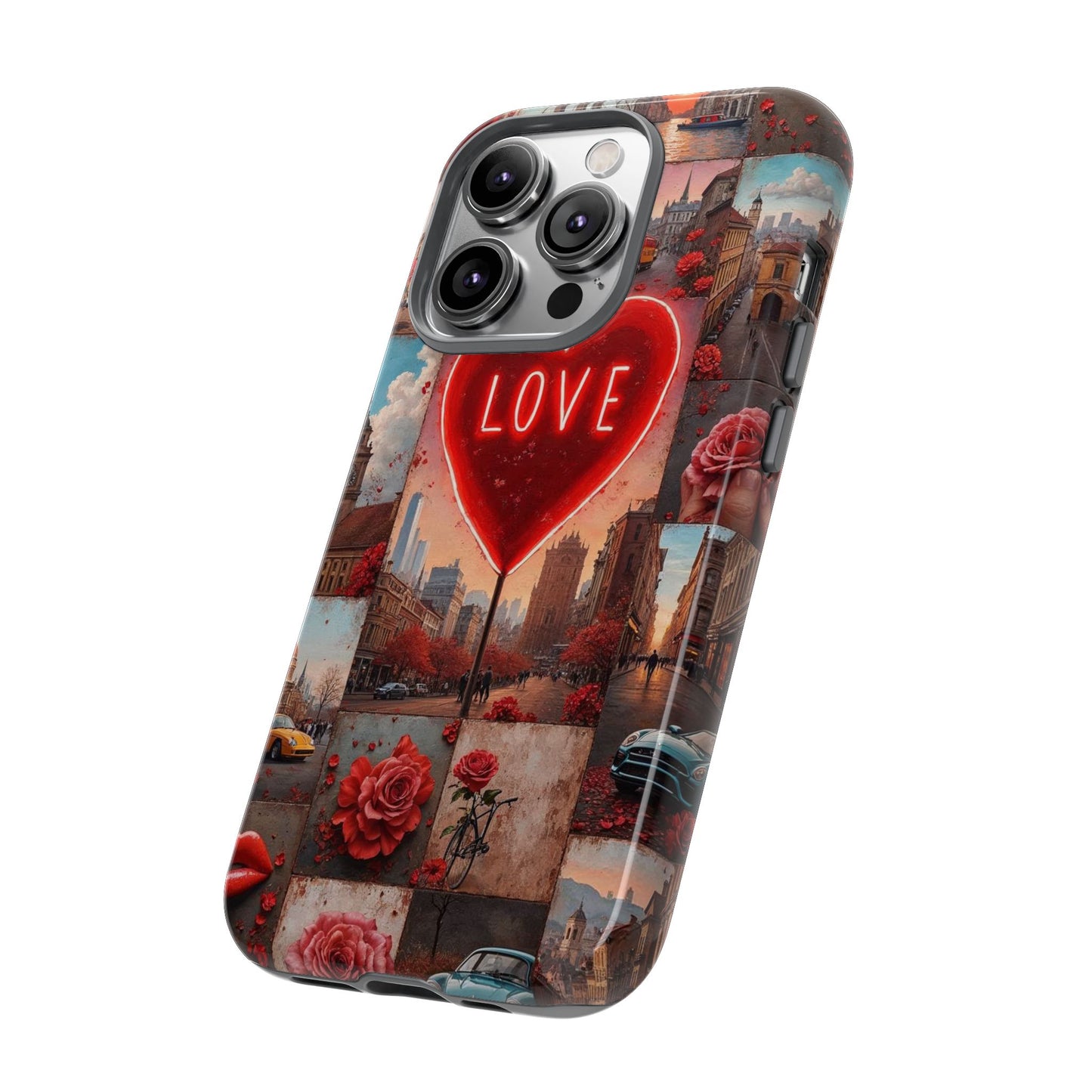 Neon Love Heart & Rose Phone Case