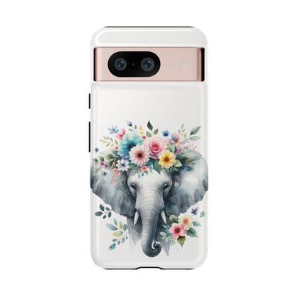 Floral Crown Elephant Mobile Cover – Elegant Watercolor Art