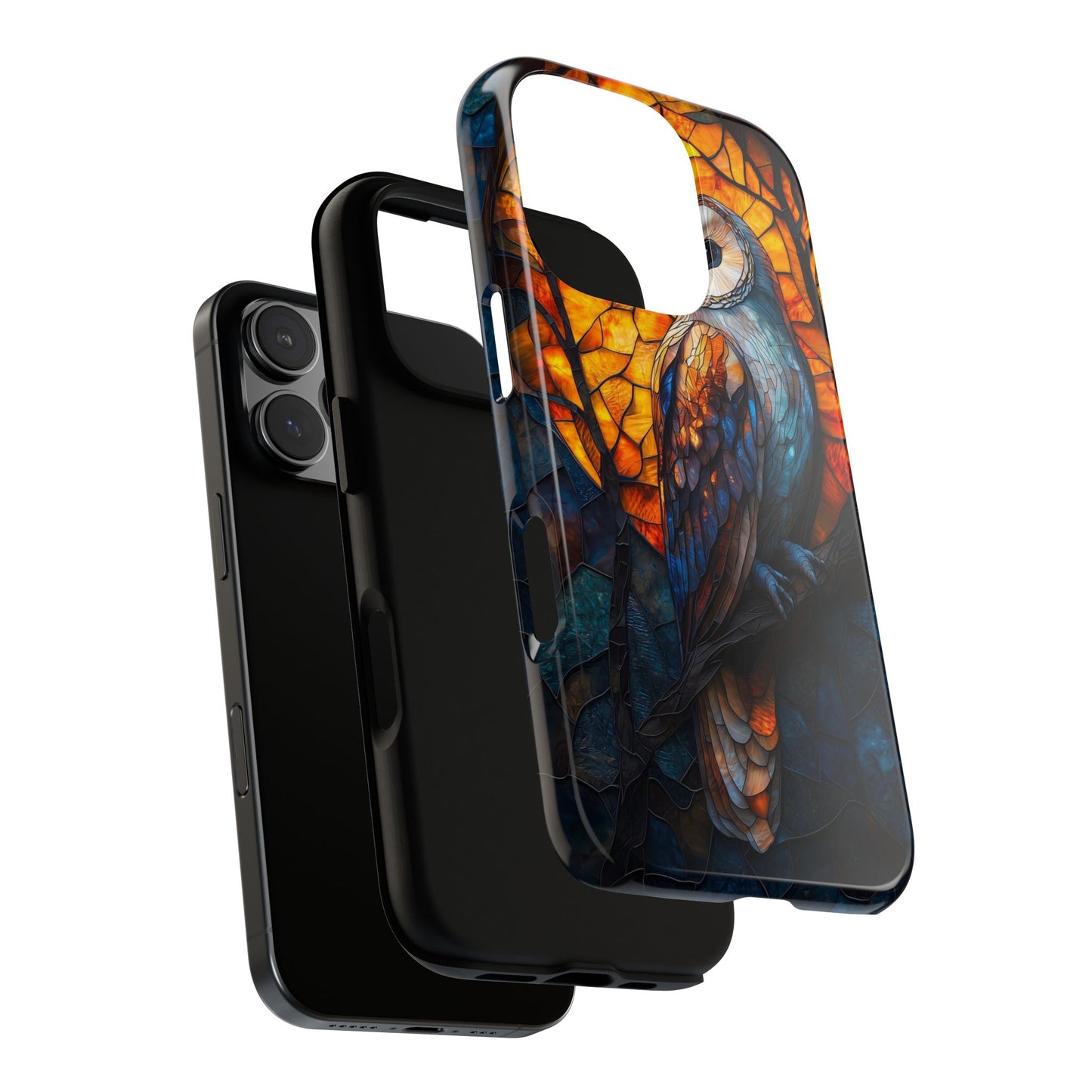 Nocturnal Wisdom – Stained Glass Owl Phone Case for iPhone, Samsung & Pixel