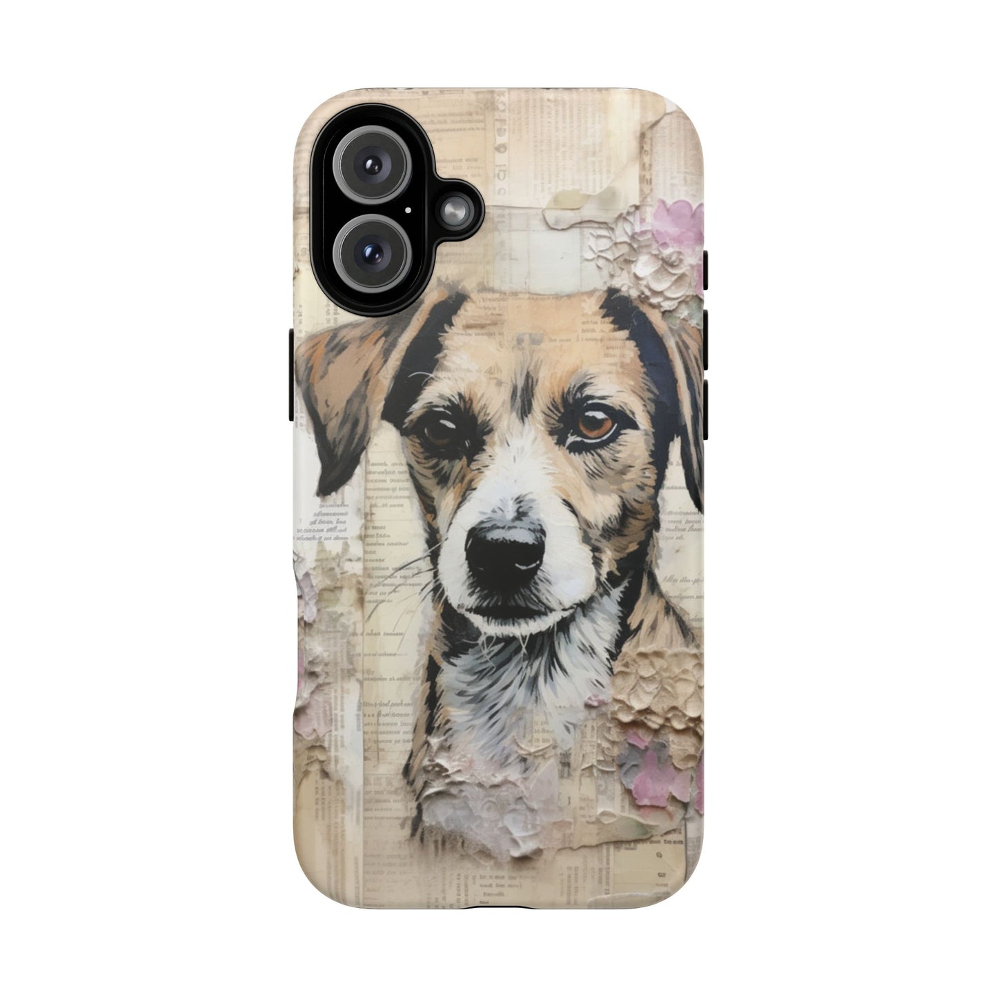 Vintage Collage Dog Portrait Mobile Cover – Artistic Mixed Media Design