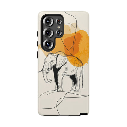 Grace in Strength: Abstract Elephant Sketch Phone Case for iPhone, Samsung & Pixel