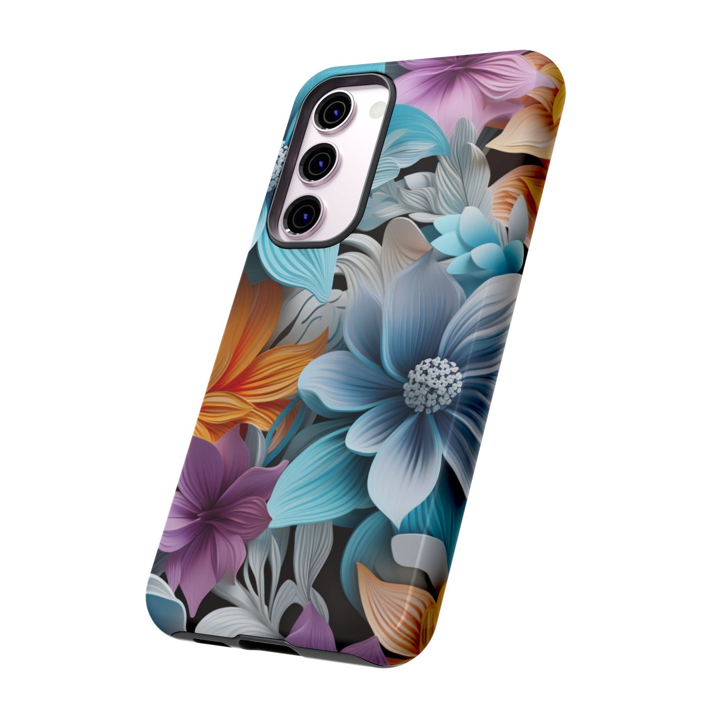 Elegant 3D Floral Bloom Mobile Case – Vivid & Artistic