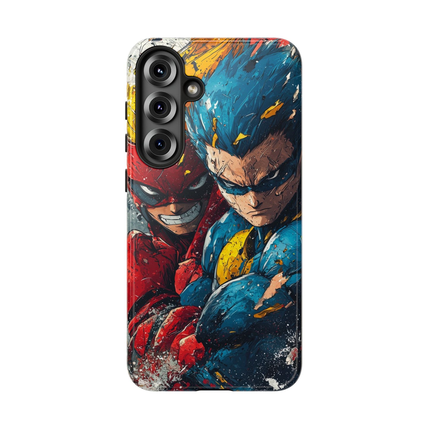 Comic Clash: Superhero Duo | Action, Power, Justice, Heroes, Manga Style Phone Case for iPhone, Samsung & Pixel